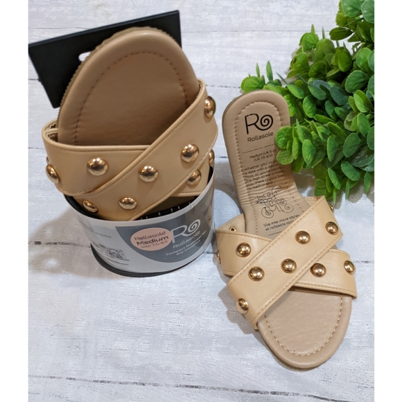 Nude stud Rollasole flats - Picture 2 of 6